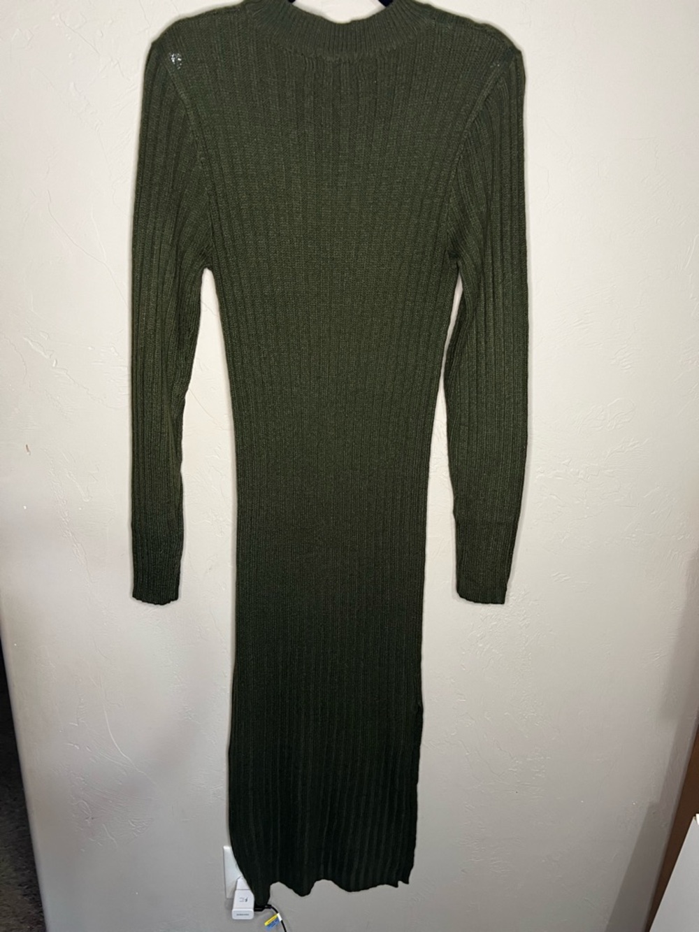 Brave Soul NWT Green Ribbed Sweater Side Slit Fitted MIDI Dress create - Picture 11 of 13